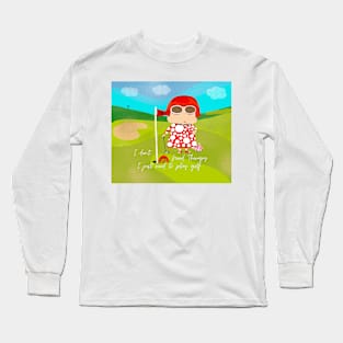 She plays golf, Yayoi Kusama inspired and her pumpkin golf balls Long Sleeve T-Shirt